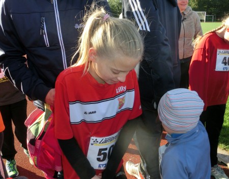 Lilly kurz vor dem Start