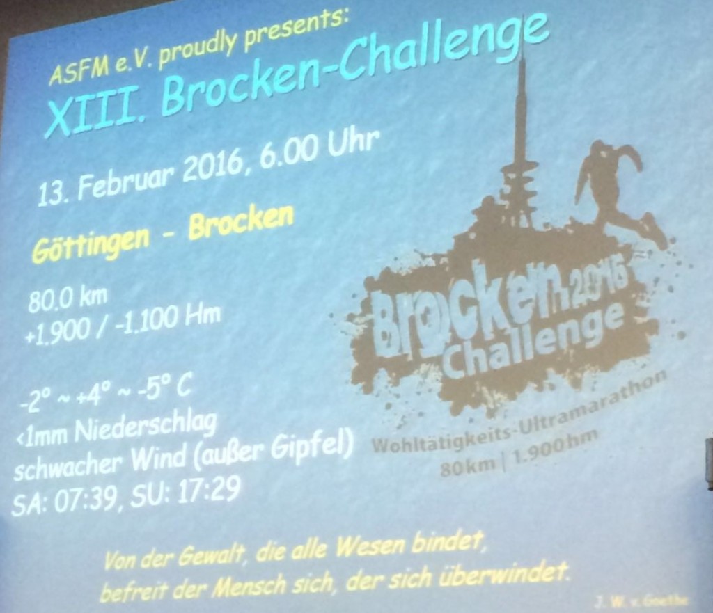 Die 8. Brocken-Challange - 80 km von Göttingen bis auf den Brocken.