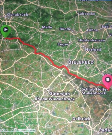 Die Laufstreck über 80 km am heutigen Tag.